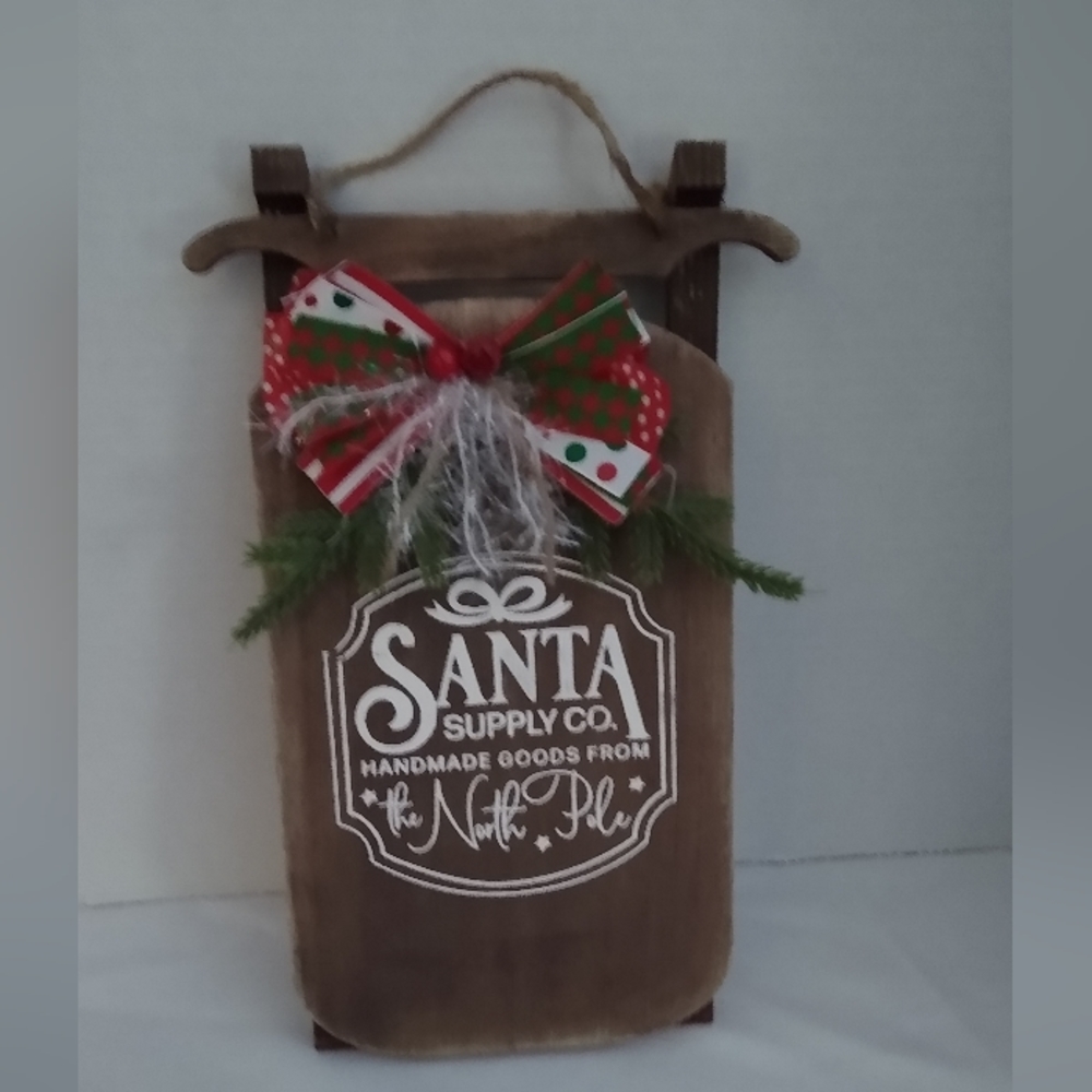Sled decor, medium size, chalk couture